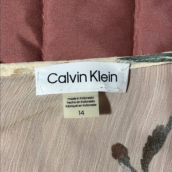 Calvin Klein Cream Floral Midi Dress - Picture 2 of 7